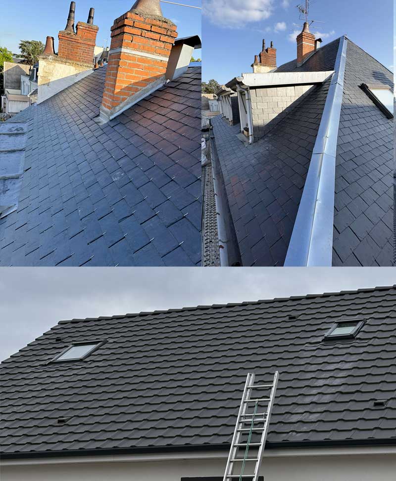 Travaux de couverture - Anthony Bony Couverture : couvreur sur Bourges et tout le Cher (18) : pose et rénovation de couverture : ardoises, tuiles… Faitage. Dépannage fuite toitureet intervention en urgence pour votre toit. Pose fenêtre de toit velux, travaux de zinguerie : : gouttière, bande de rive, noue …Artisan couvreur zingueur sur Bourges et tout le Cher (18)